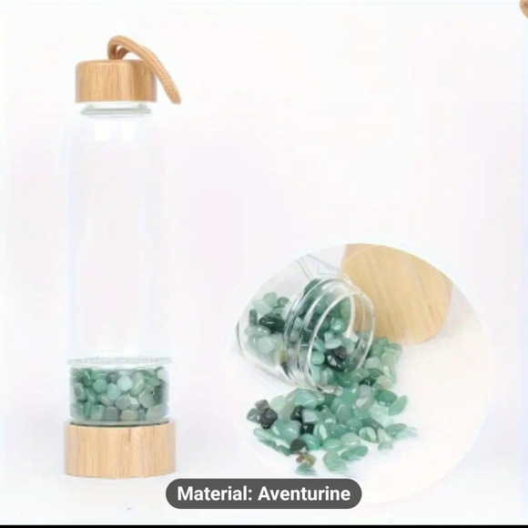 NWT Crystal infused Glass water bottles,  rose quartz - Picture 8 of 8